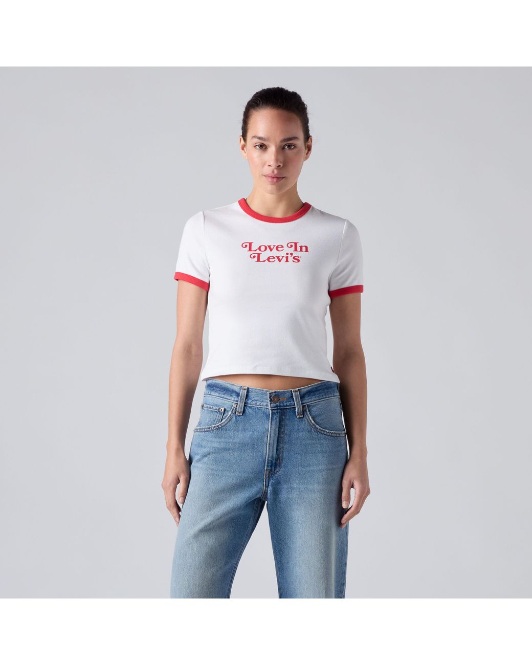 Graphic Hayes Cropped Tee Levi's de color White