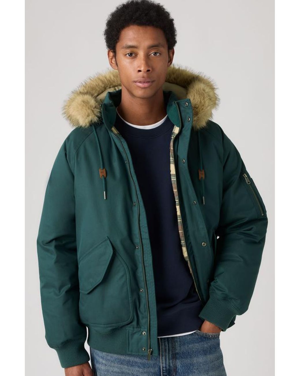 Levi's Green Sierra Hooded Puffer for men