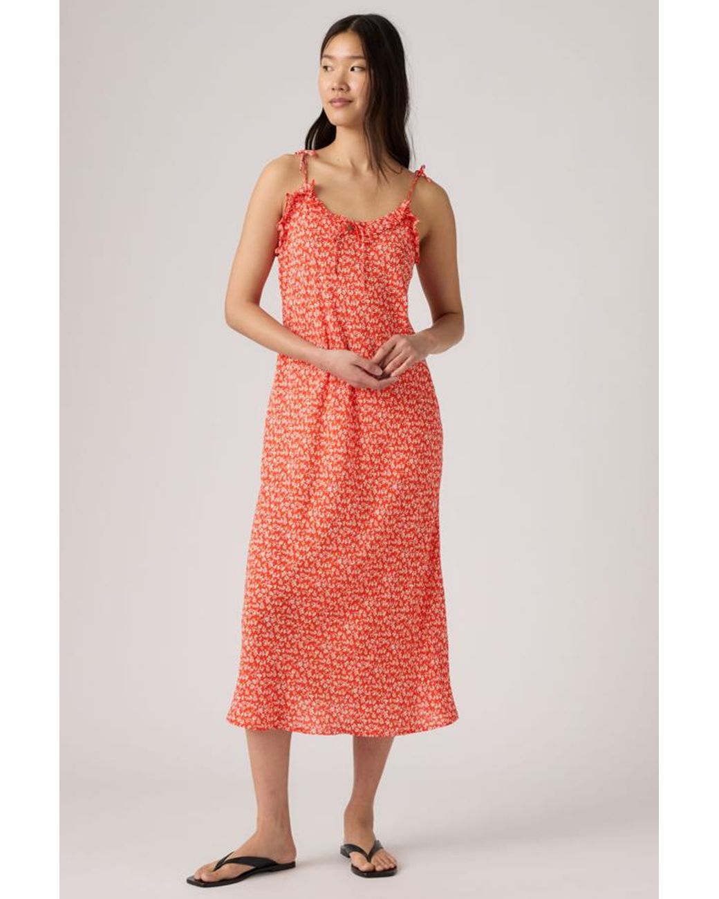Levi's Red Sarita Midi Slip Dress