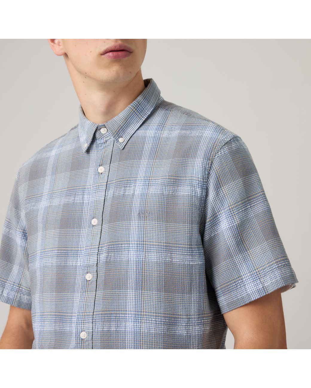 Levi's Blue Short Sleeve Authentic Button Down Lightweight Shirt for men