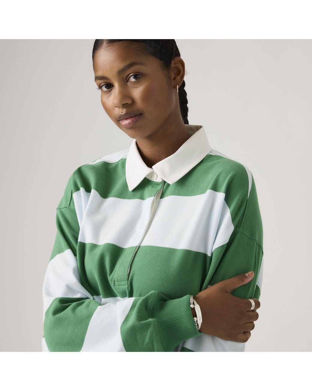Levi's Green Reenie Rugby Long Sleeve Tee