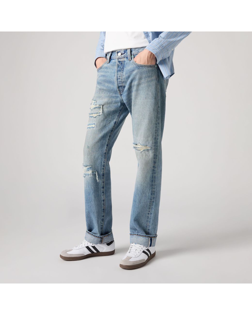 Levi's Blue 501 Original Selvedge Jeans for men
