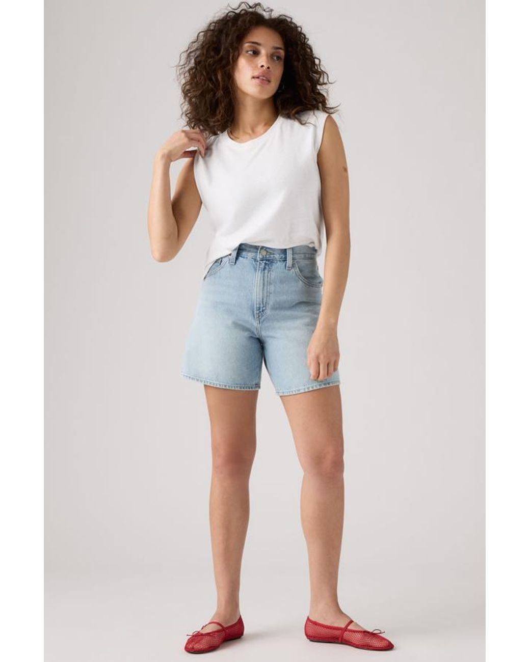 Levi's Blue High Rise Baggy Shorts