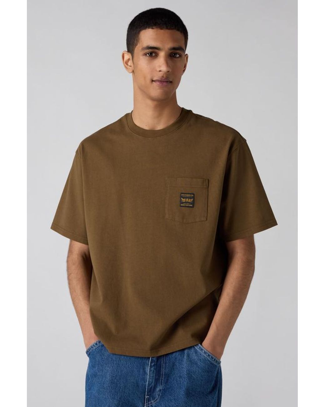 Levi's Brown Workwear Pocket Tee for men
