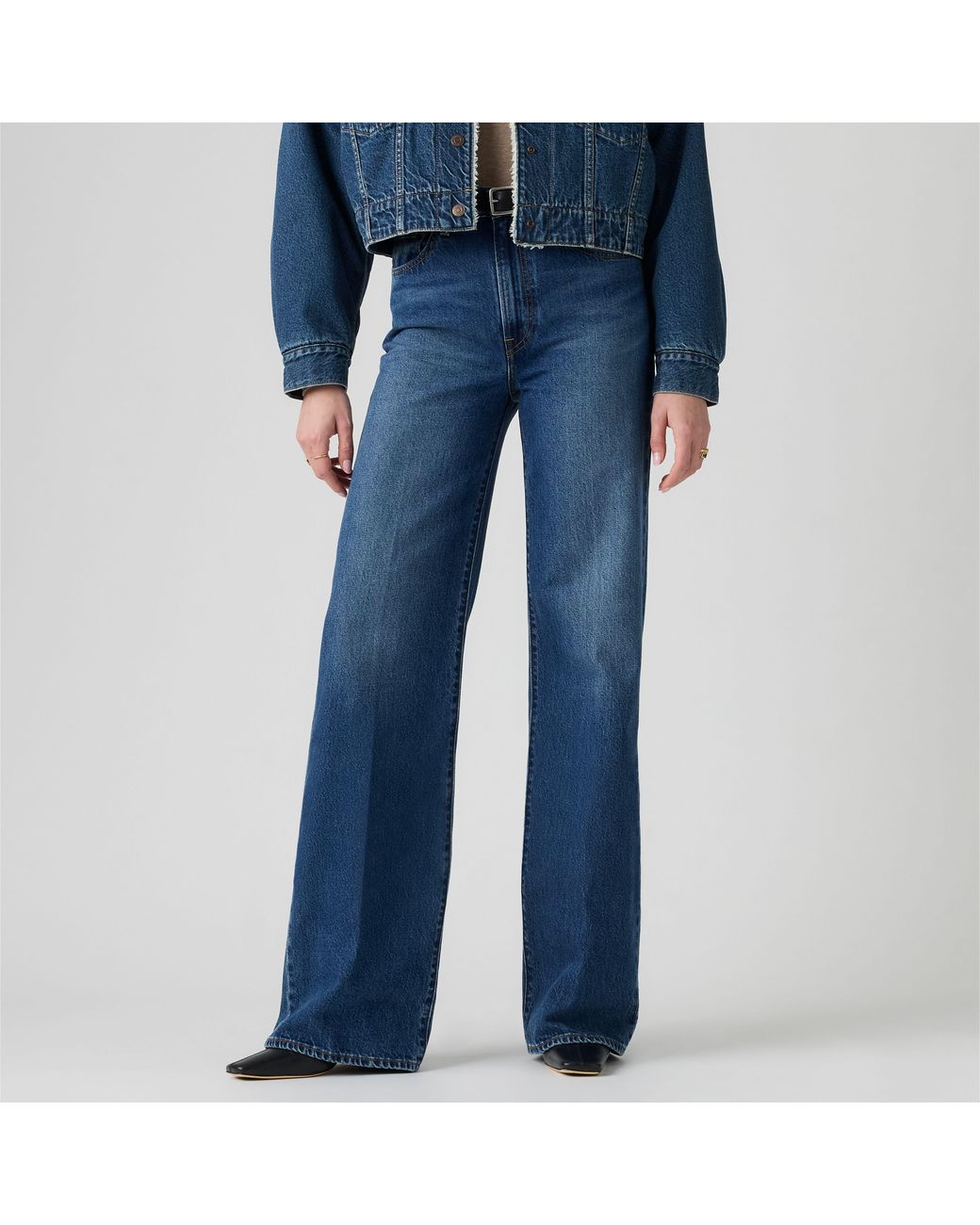 Levi's Blue Ribcage Wide Leg Jeans