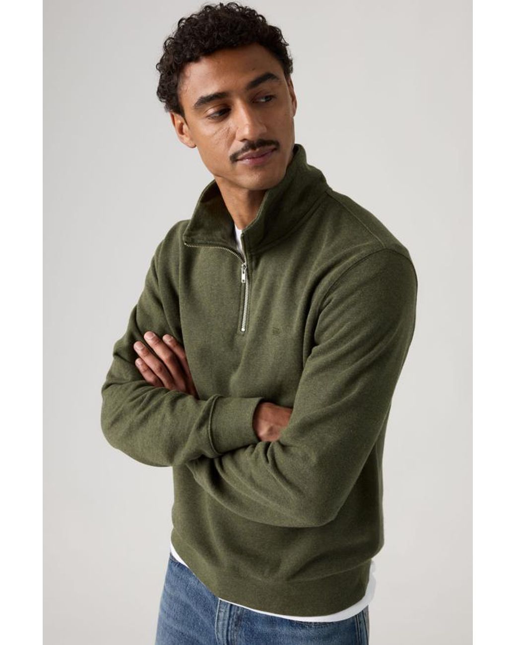 Levi's Green Original Housemark Quarter Zip Pullover for men