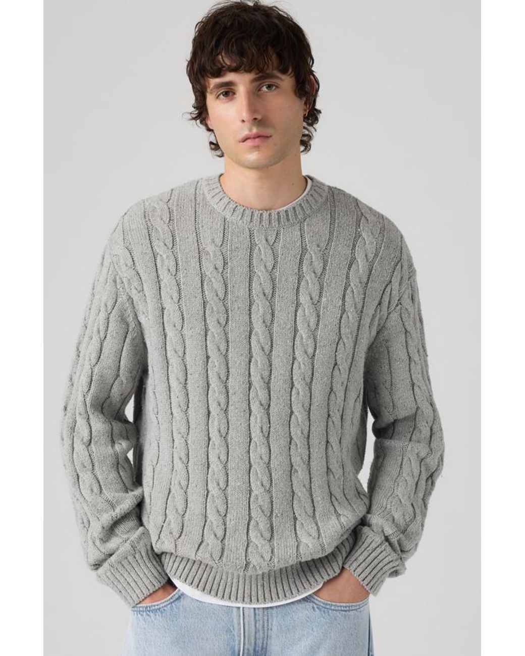 Levi's Gray Laurel Crew Sweater for men