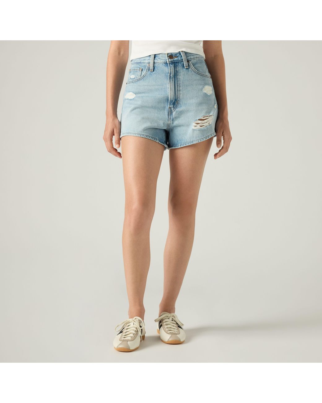 Levi's Blue High Rise Mom Shorts