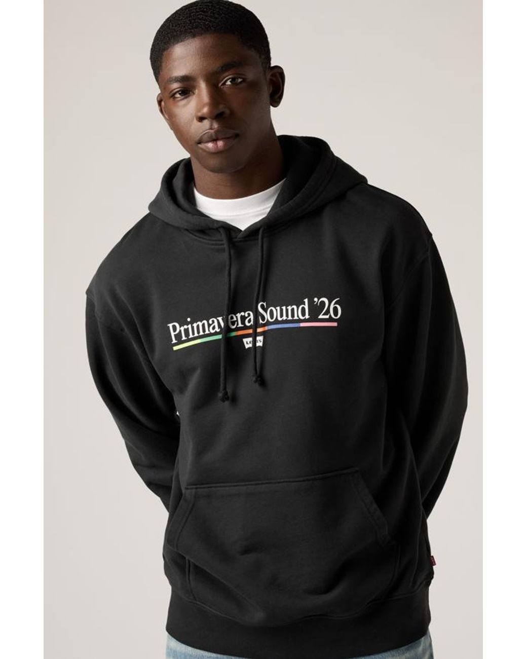 Levi's Black Relaxed Fit Graphic Hoodie for men