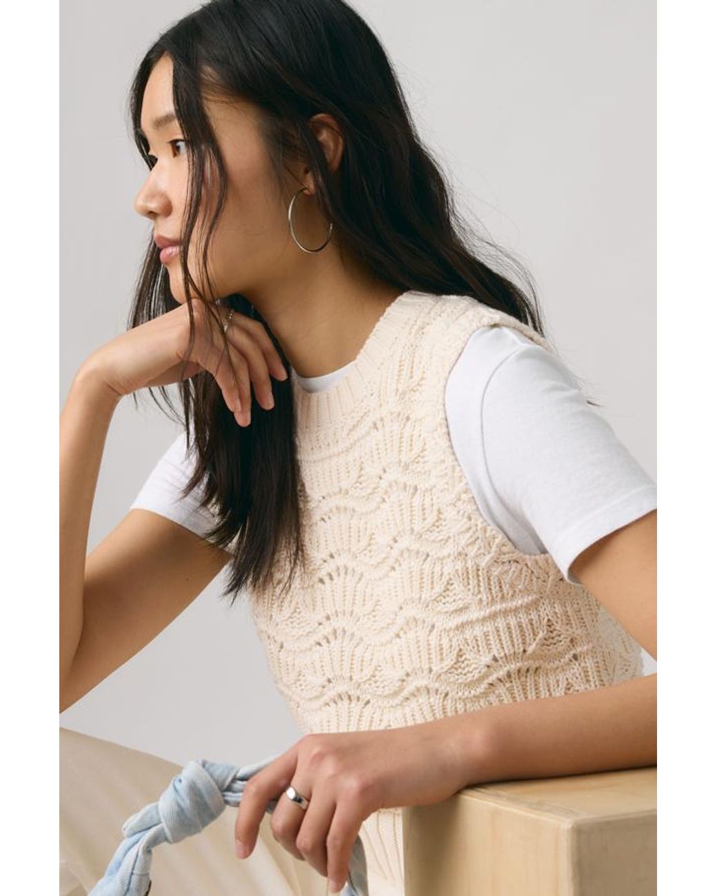 Levi's White Hope Crochet Tank Top