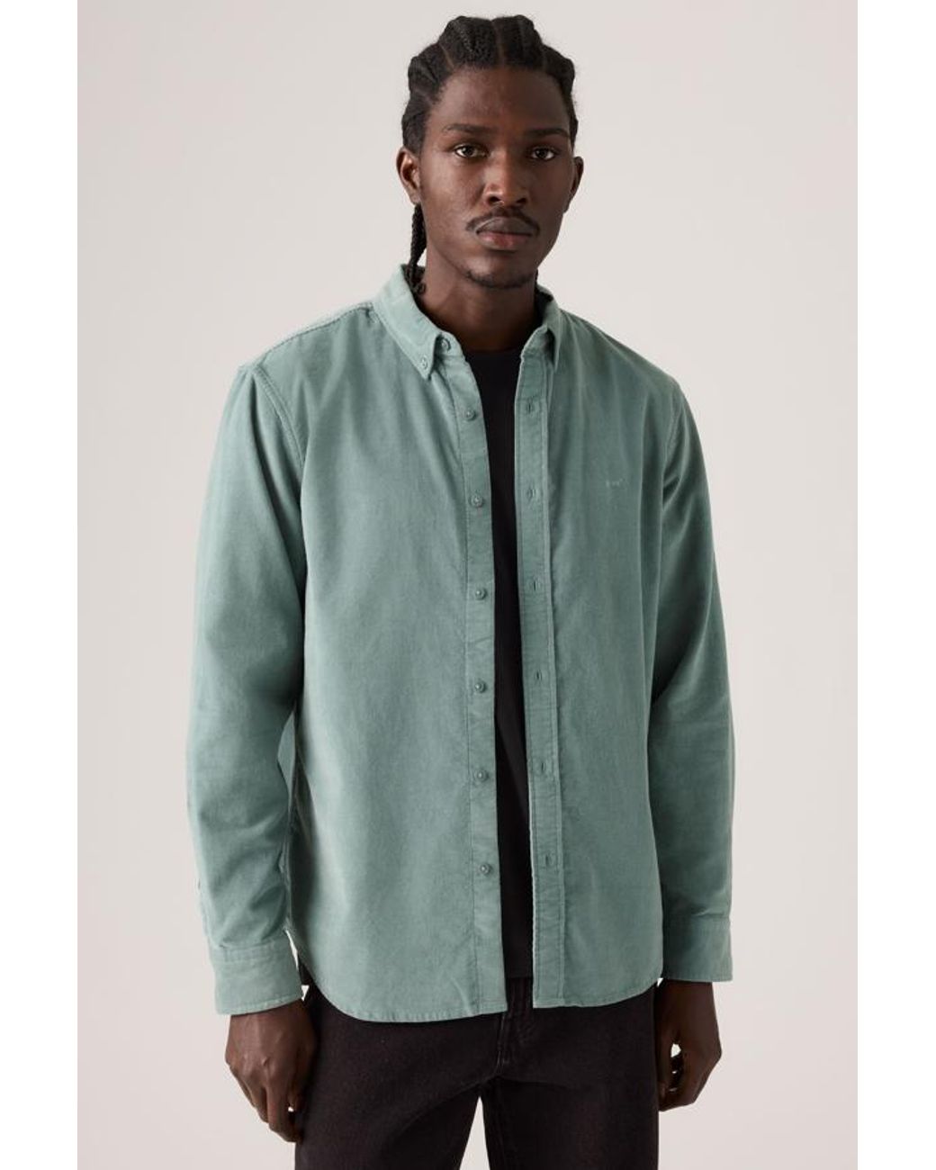 Levi's Green Authentic Button Down Corduroy Shirt for men