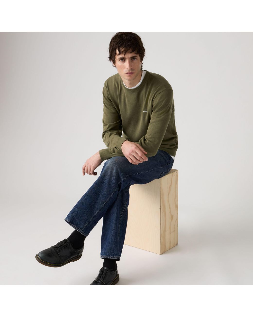 Levi's Green Lightweight Housemark Sweater for men