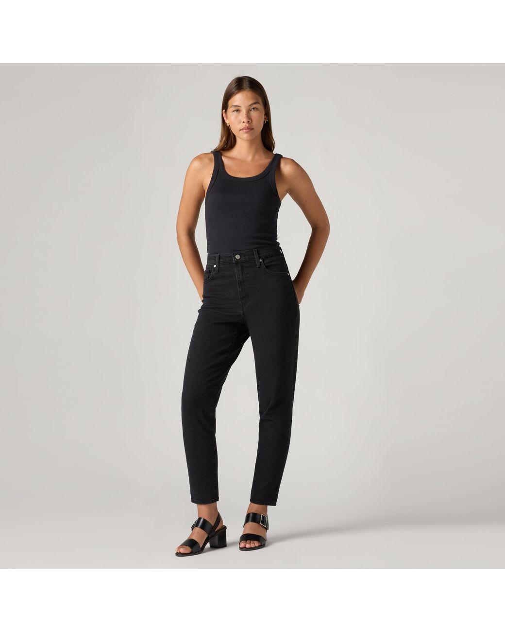 Levi's Black High Waisted Mom Jeans
