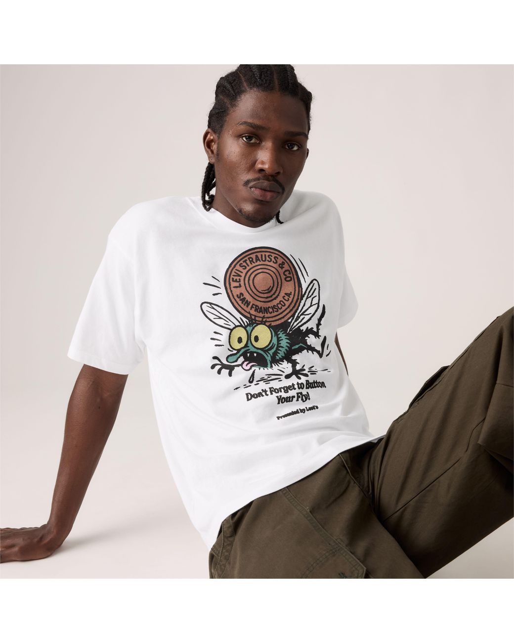 Levi's White Graphic Vintage Fit Tee for men