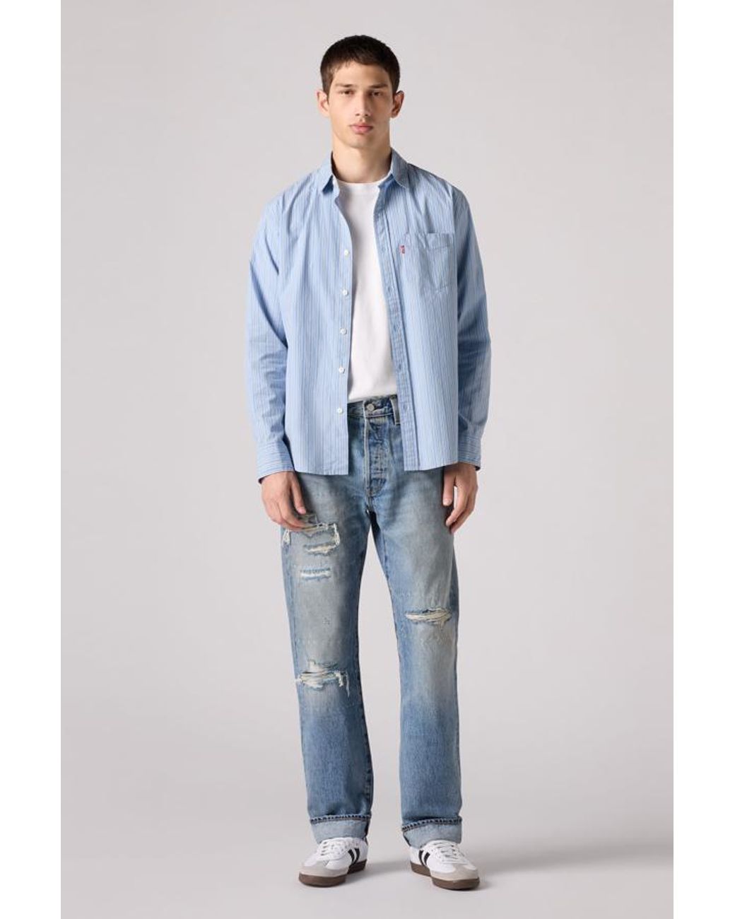 Levi's Blue 501 Original Selvedge Jeans for men