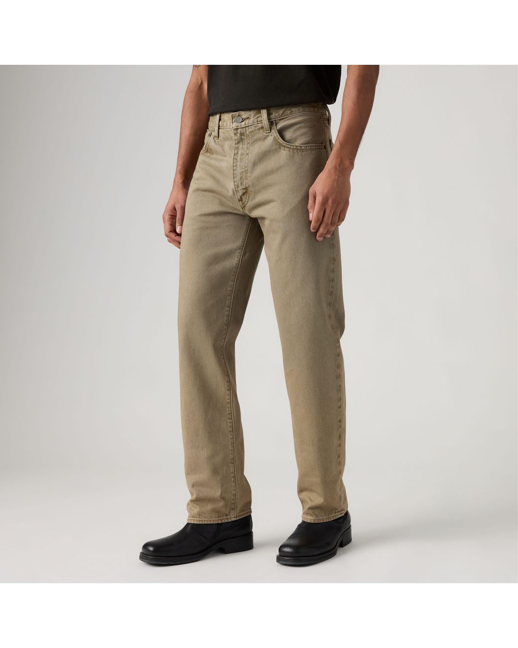 Levi's Black 555 Relaxed Straight Jeans for men