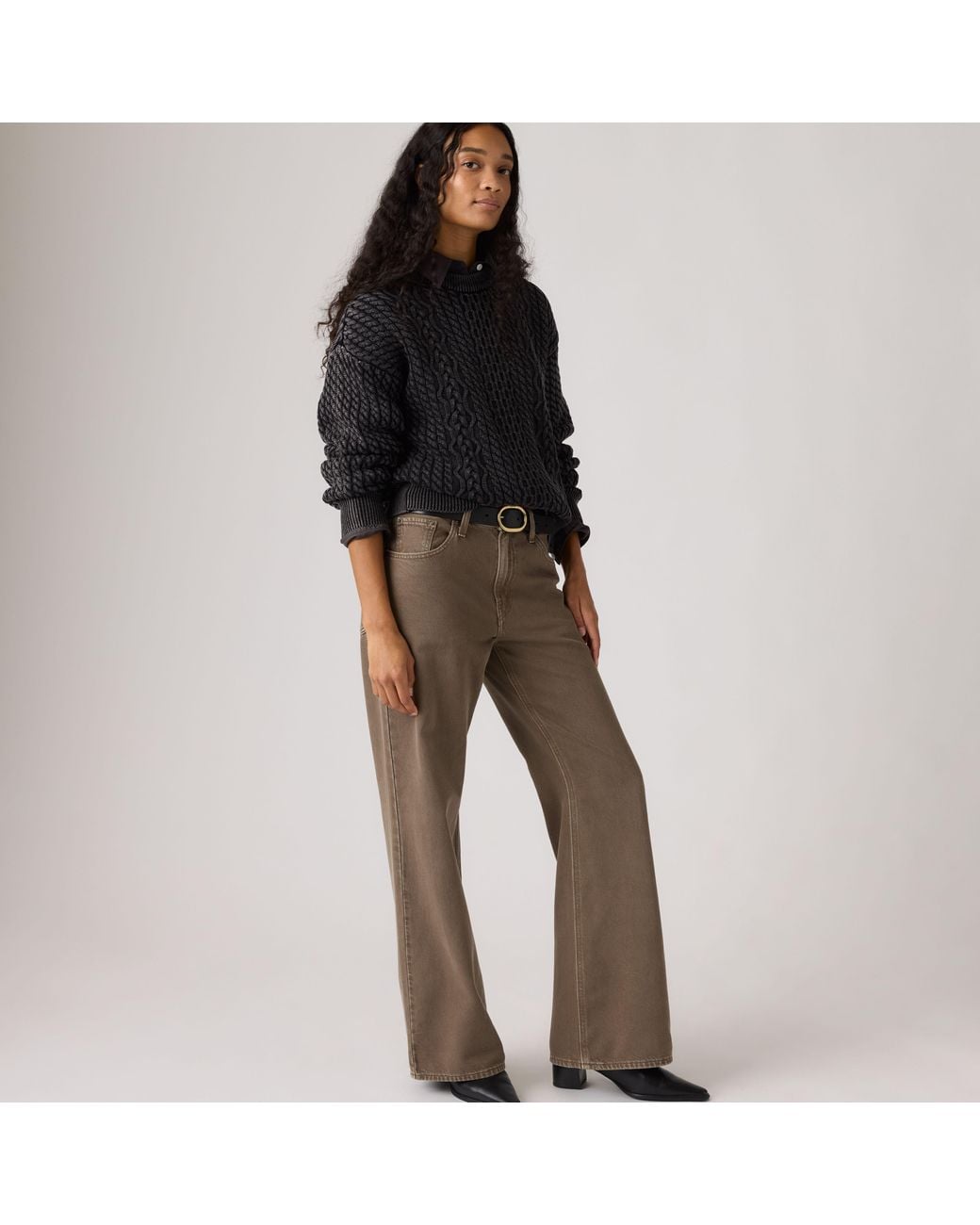 Levi's Black Leilah Cable Crewneck Sweater