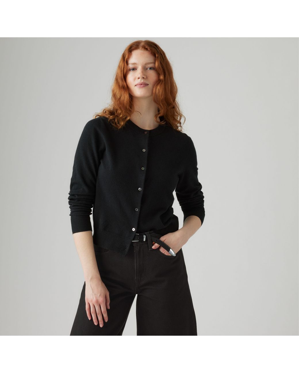 Levi's Black Supersoft Crewneck Cardigan