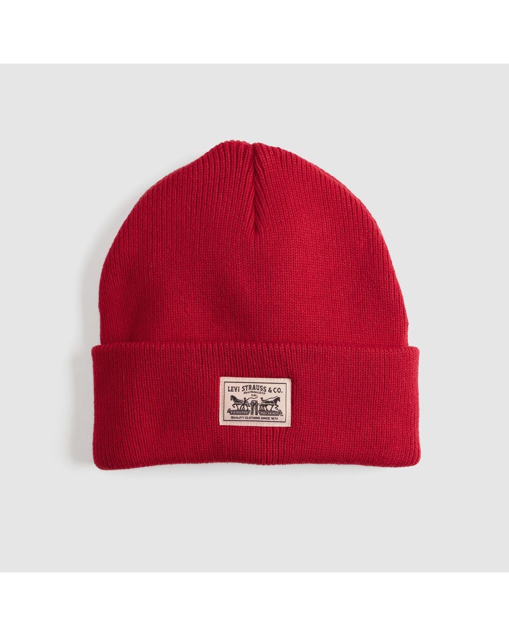 Levi's Red Backpatch Beanie for men