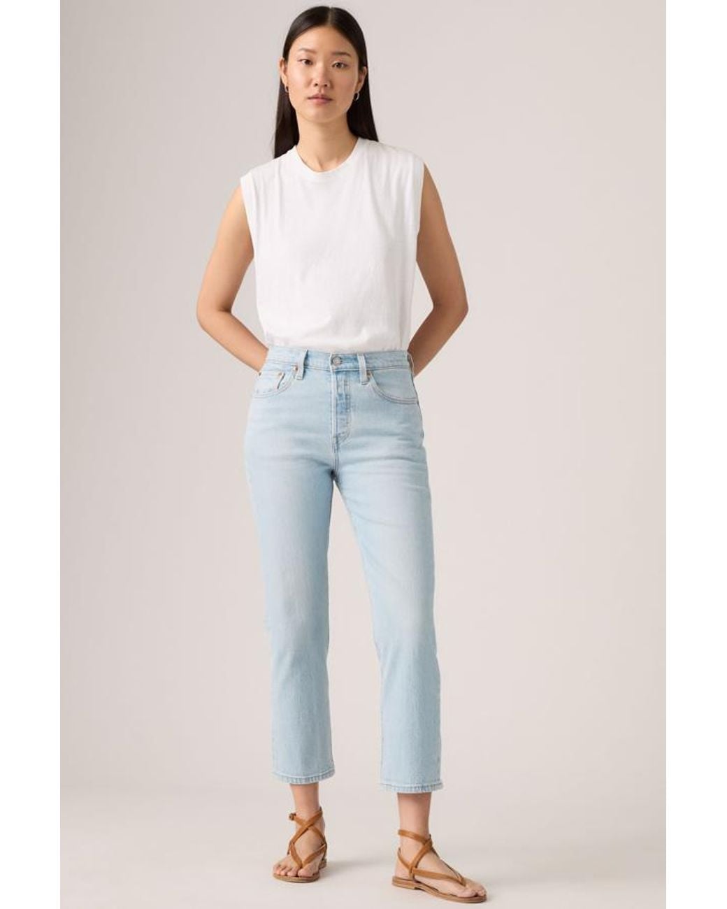 Levi's Blue 501 Crop Jeans