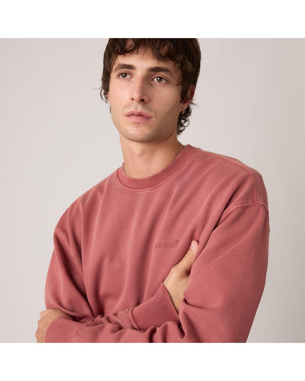 Levi's Red Authentic Crewneck Sweatshirt for men