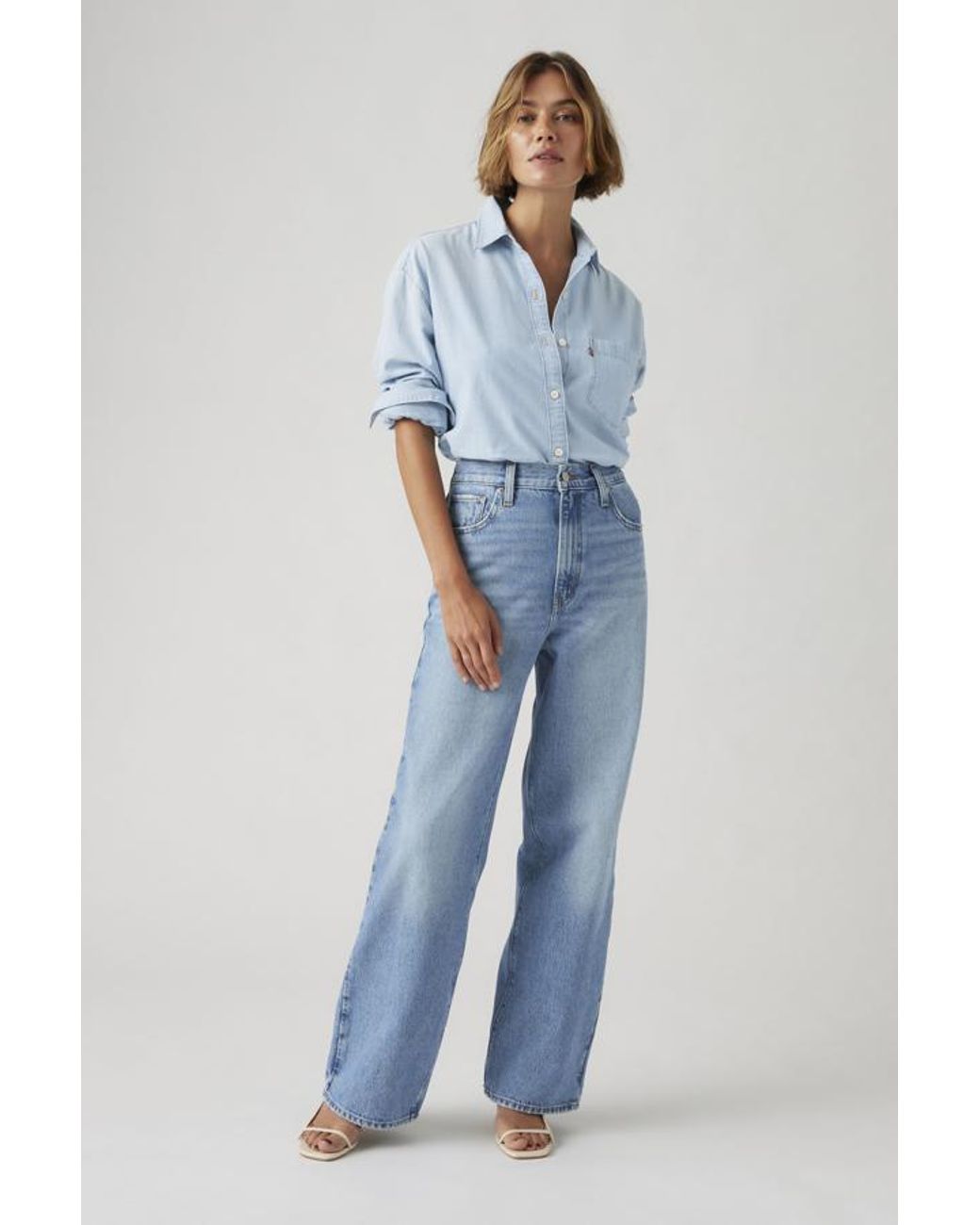 Levi's Blue High Waisted Straight Jeans