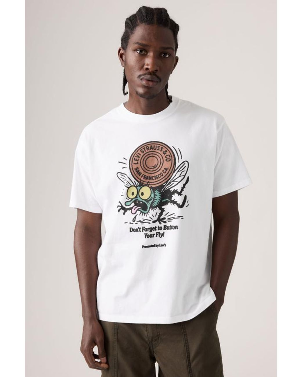 Levi's White Graphic Vintage Fit Tee for men