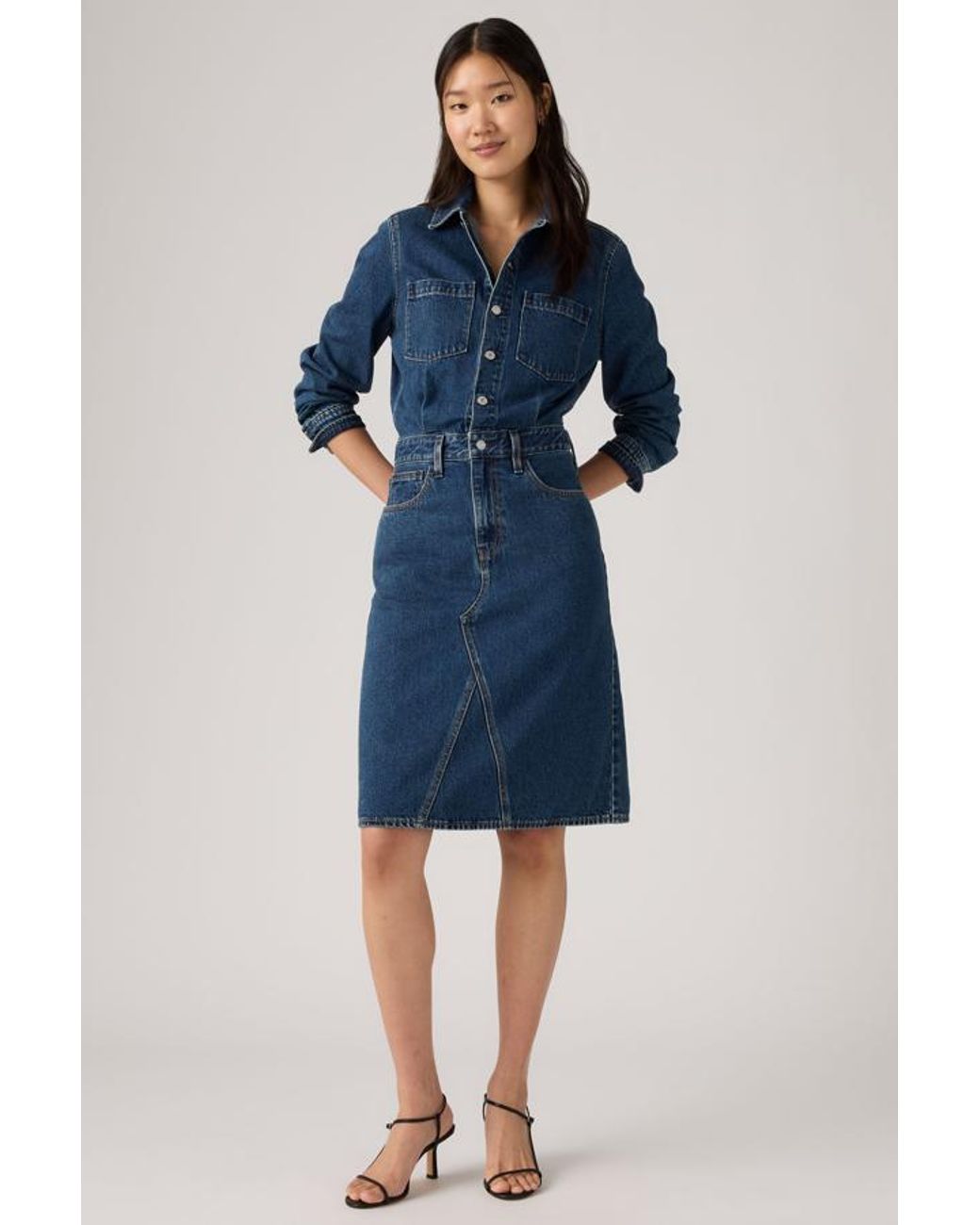 Levi's Blue A Line Western Dress