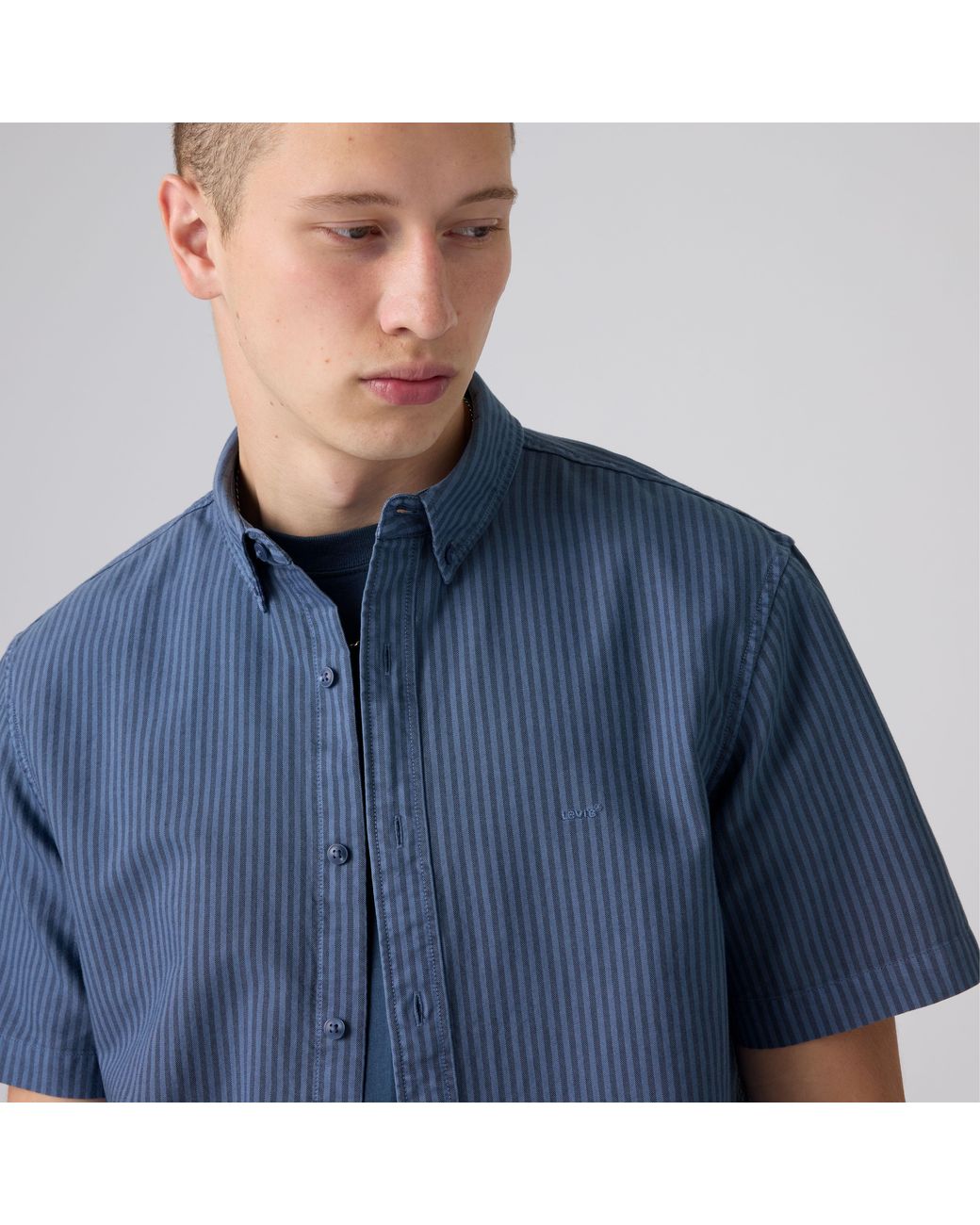 Levi's Blue Short Sleeve Authentic Button Down Lightweight Shirt for men