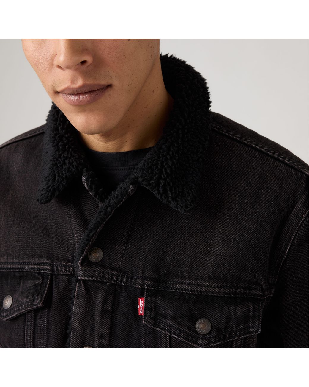 Chaqueta Trucker Type Iii Sherpa Levi's de hombre de color Black