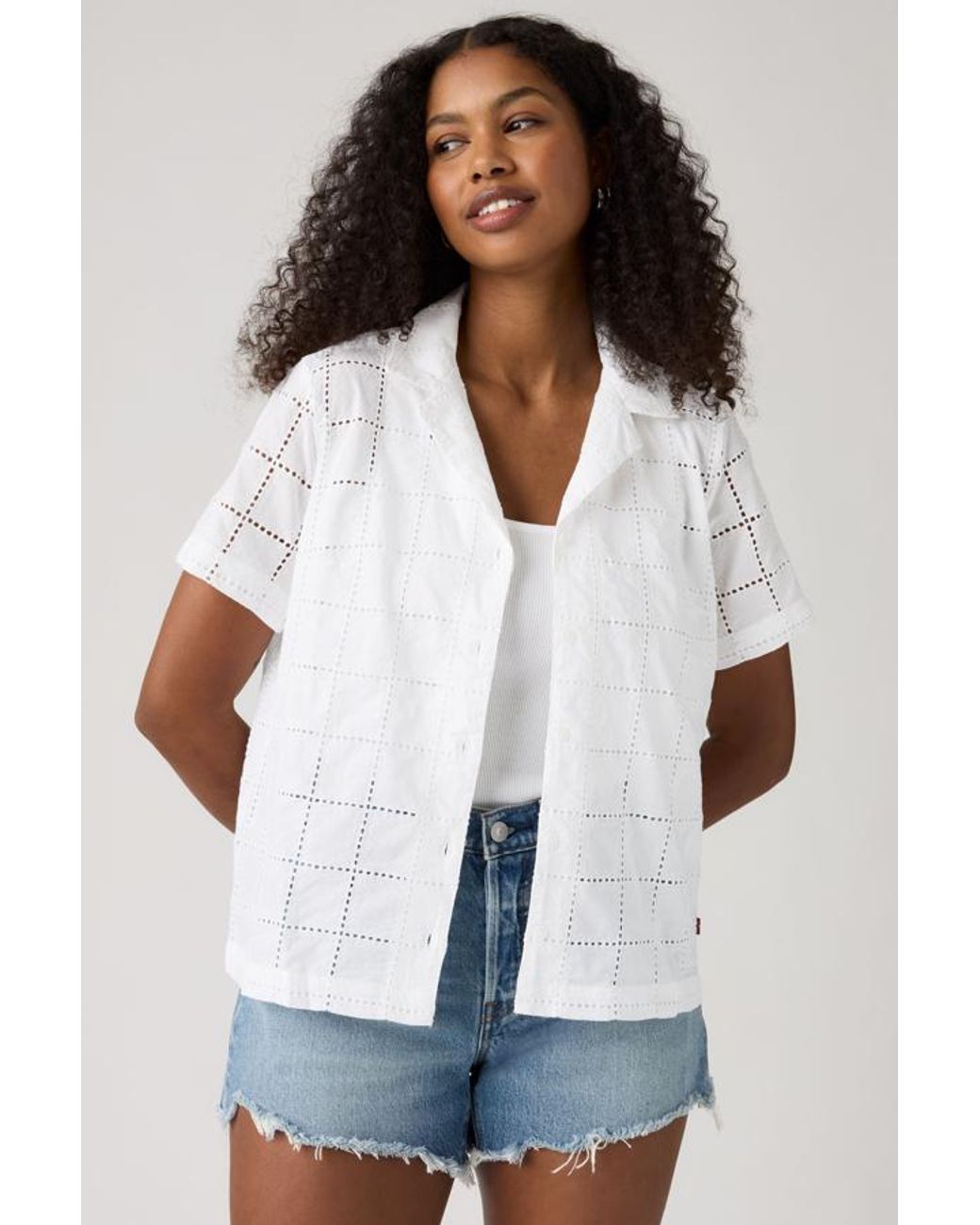Levi's White Albie Novelty Camp Shirt