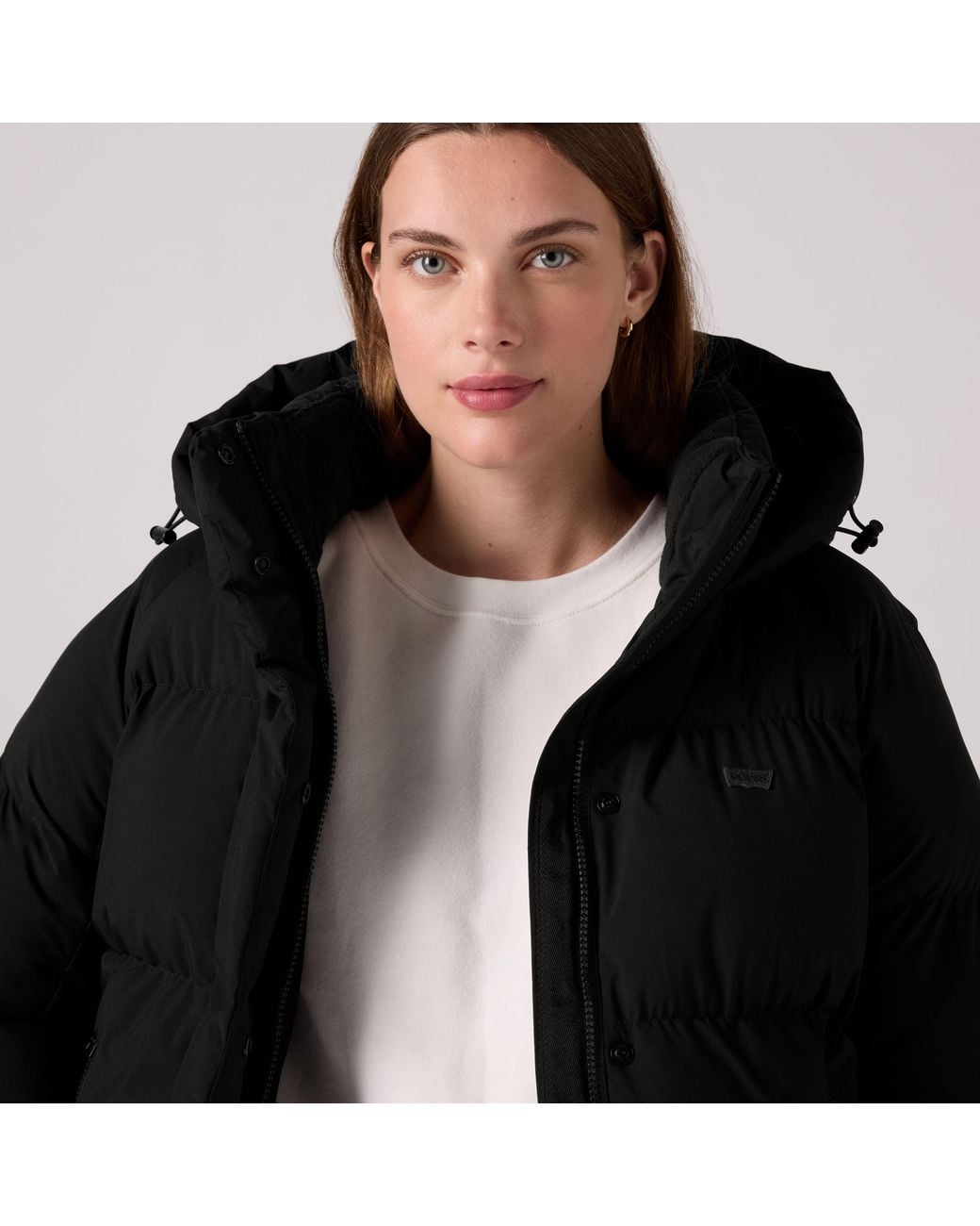 Levi's Black Quilted Hooded Puffer
