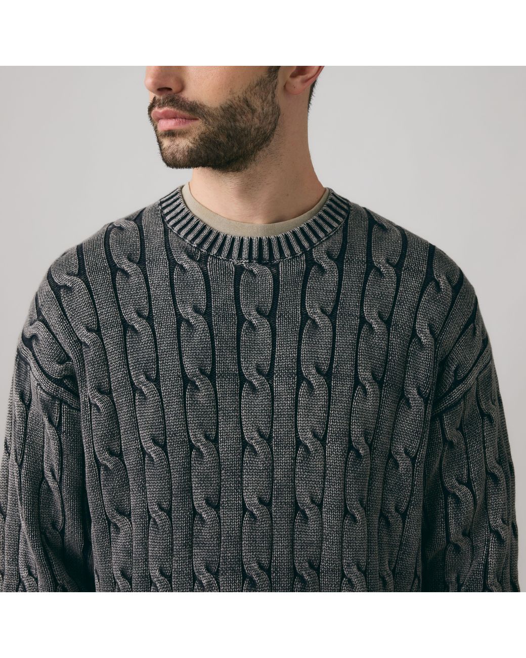 Levi's Gray Carmel Cable Crewneck Sweater for men