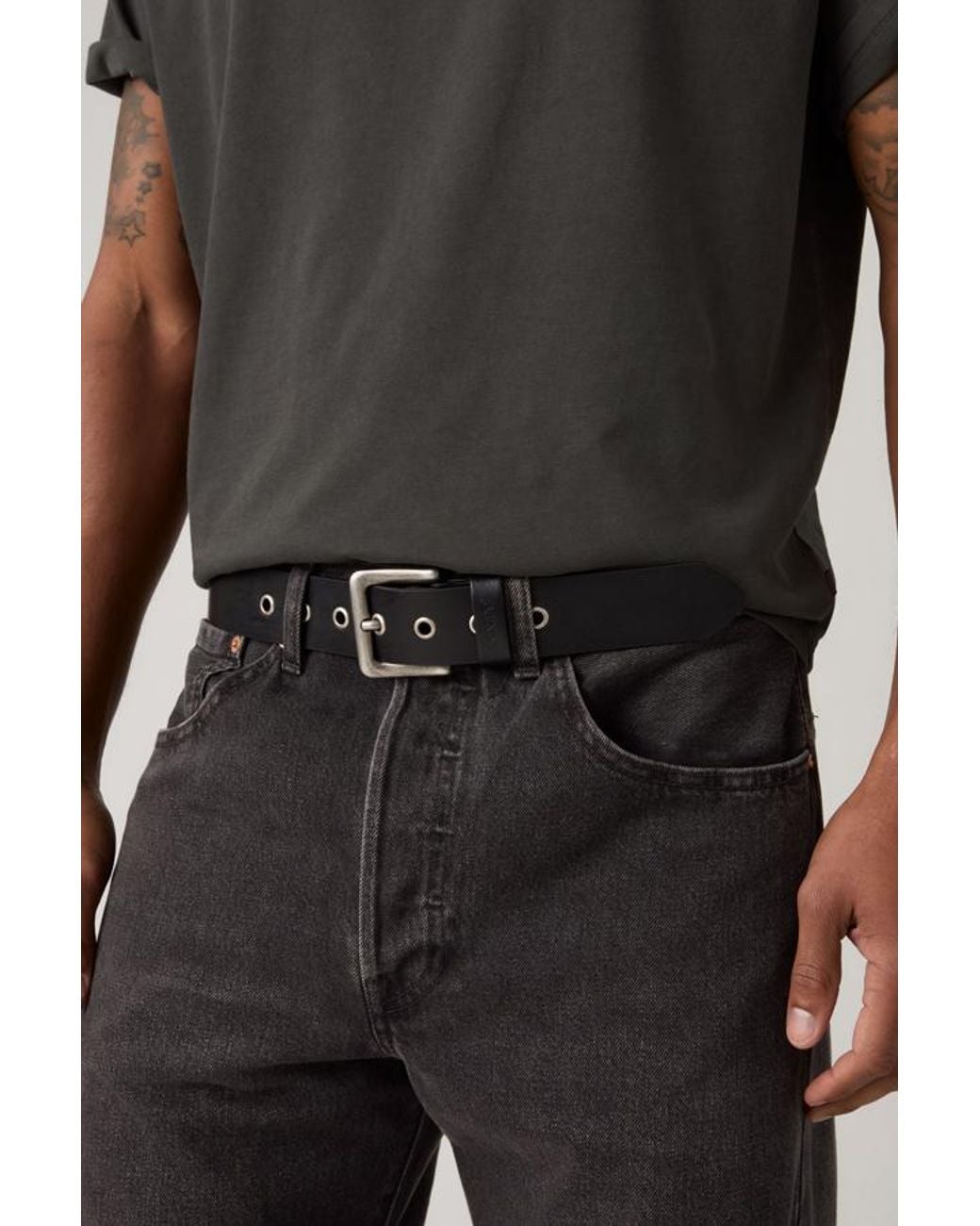Levi's Black Maverick Eyelet Belt for men