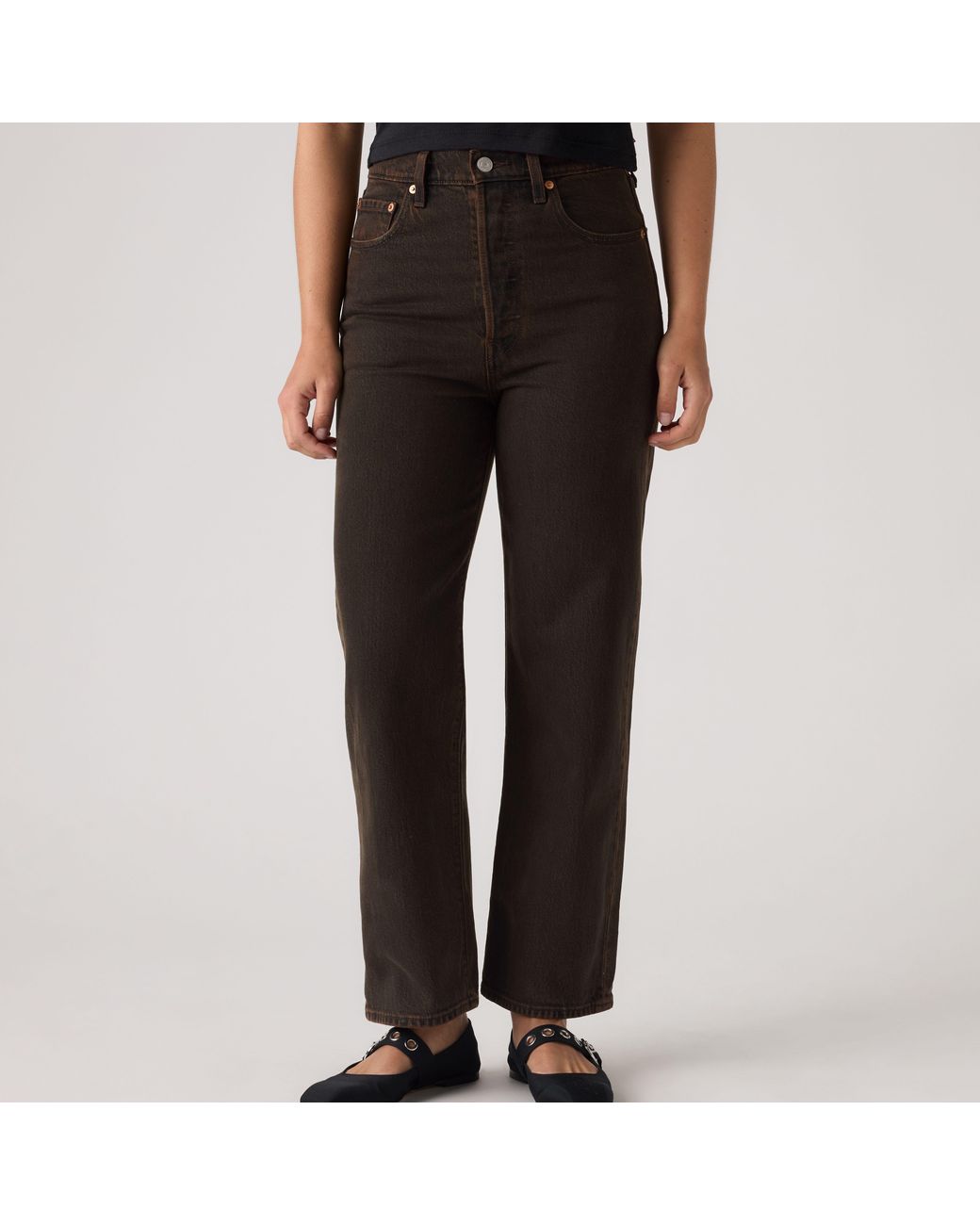 Levi's Black Ribcage Straight Ankle Jeans
