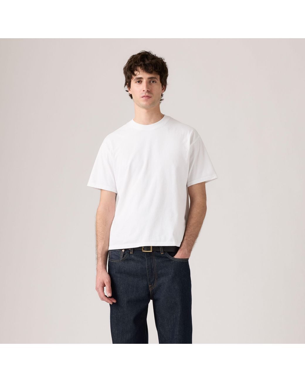 Levi's White Boxy Short-Sleeve Tee 0049F-0001 for men