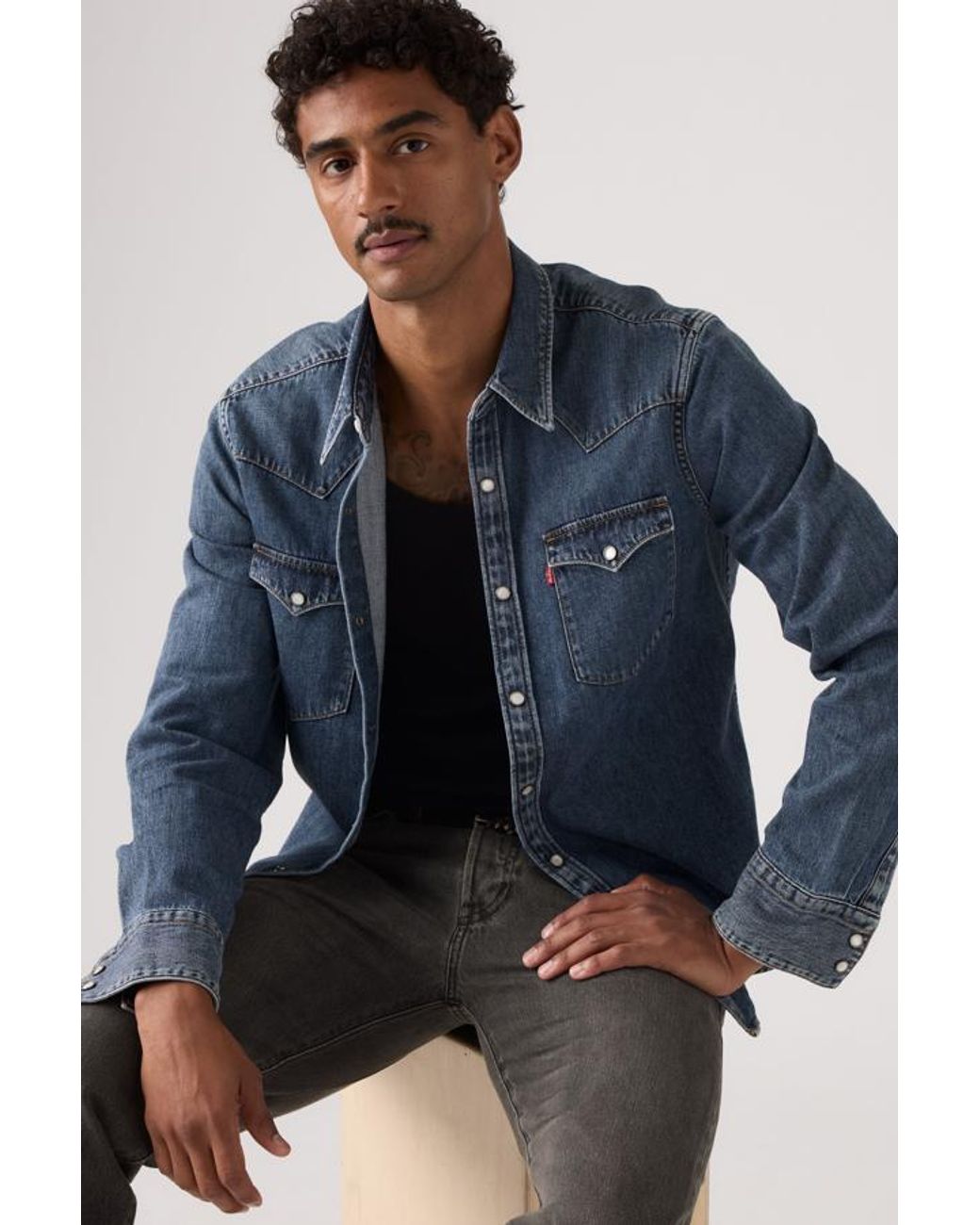 Levi's Blue Barstow Standard Fit Western Shirt for men