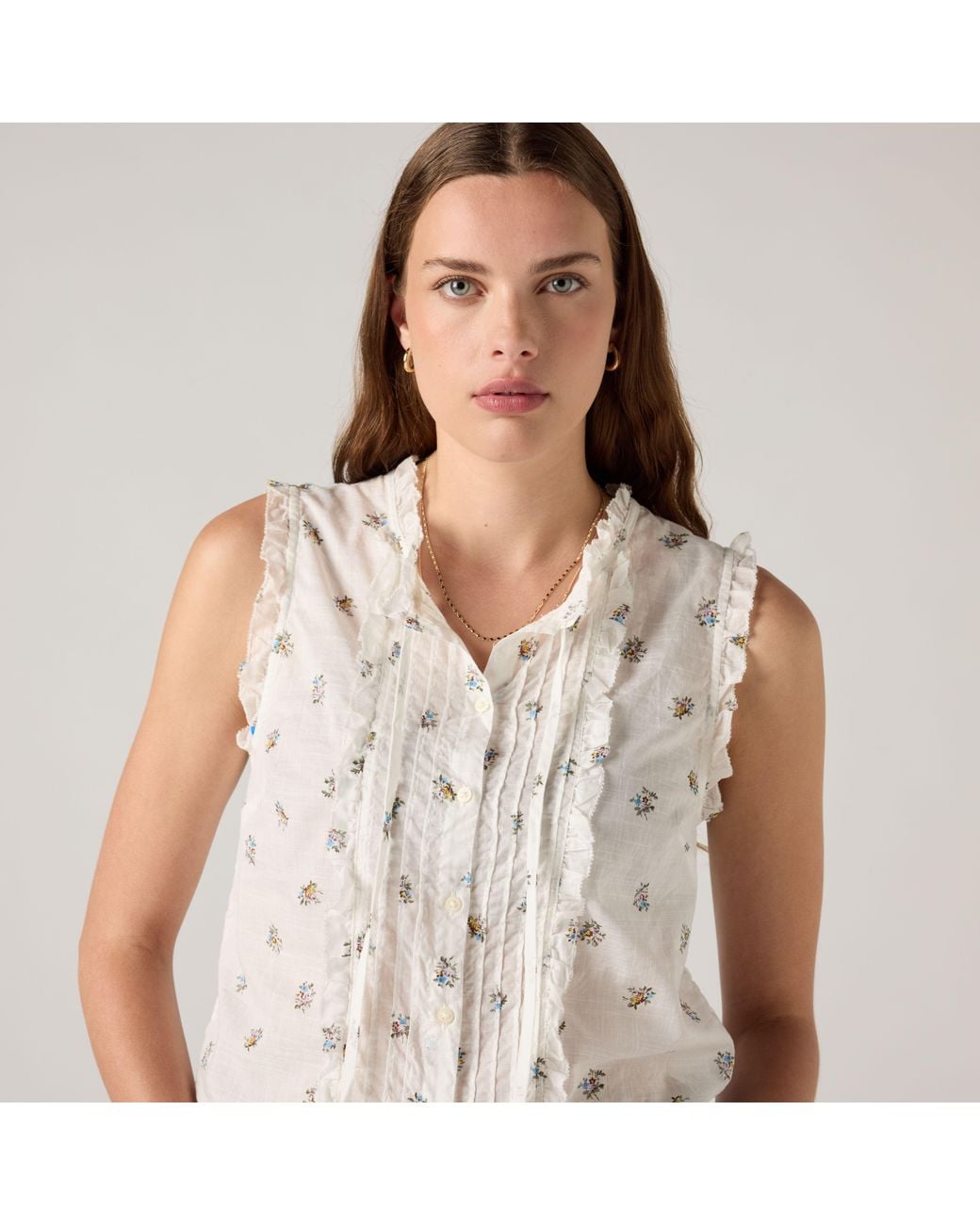 Levi's White Shelby Sleeveless Slim Blouse