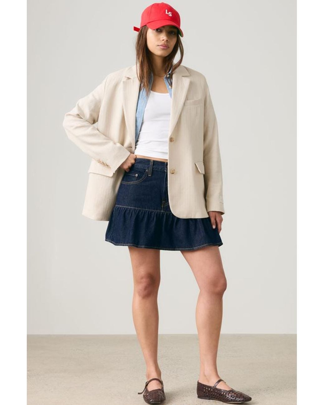 Levi's Natural Stella Relaxed Cotton Linen Blazer