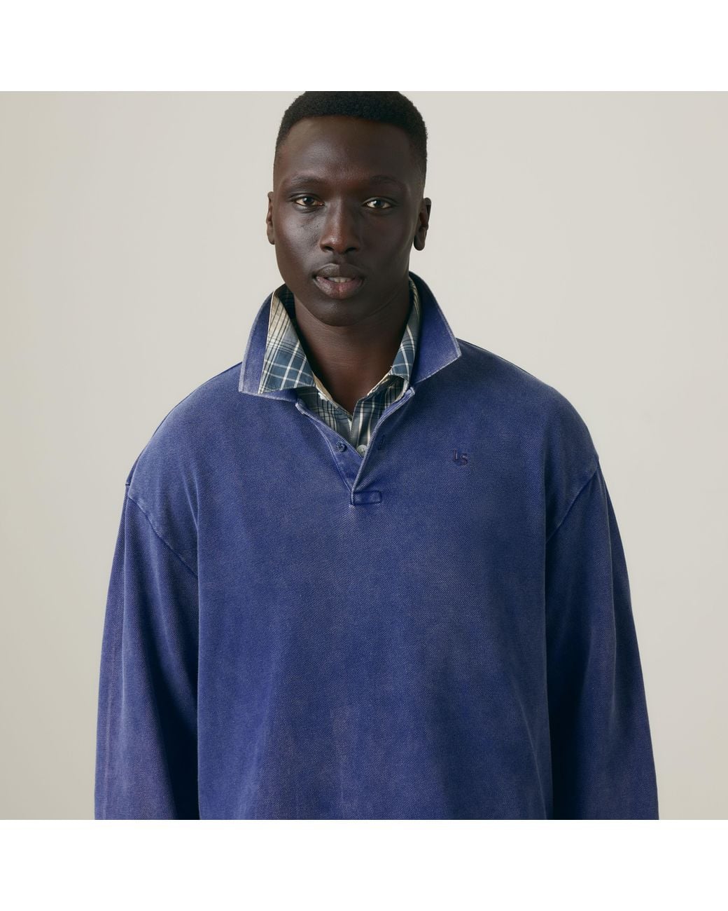 Levi's Blue Long Sleeve Finn Boxy Polo for men
