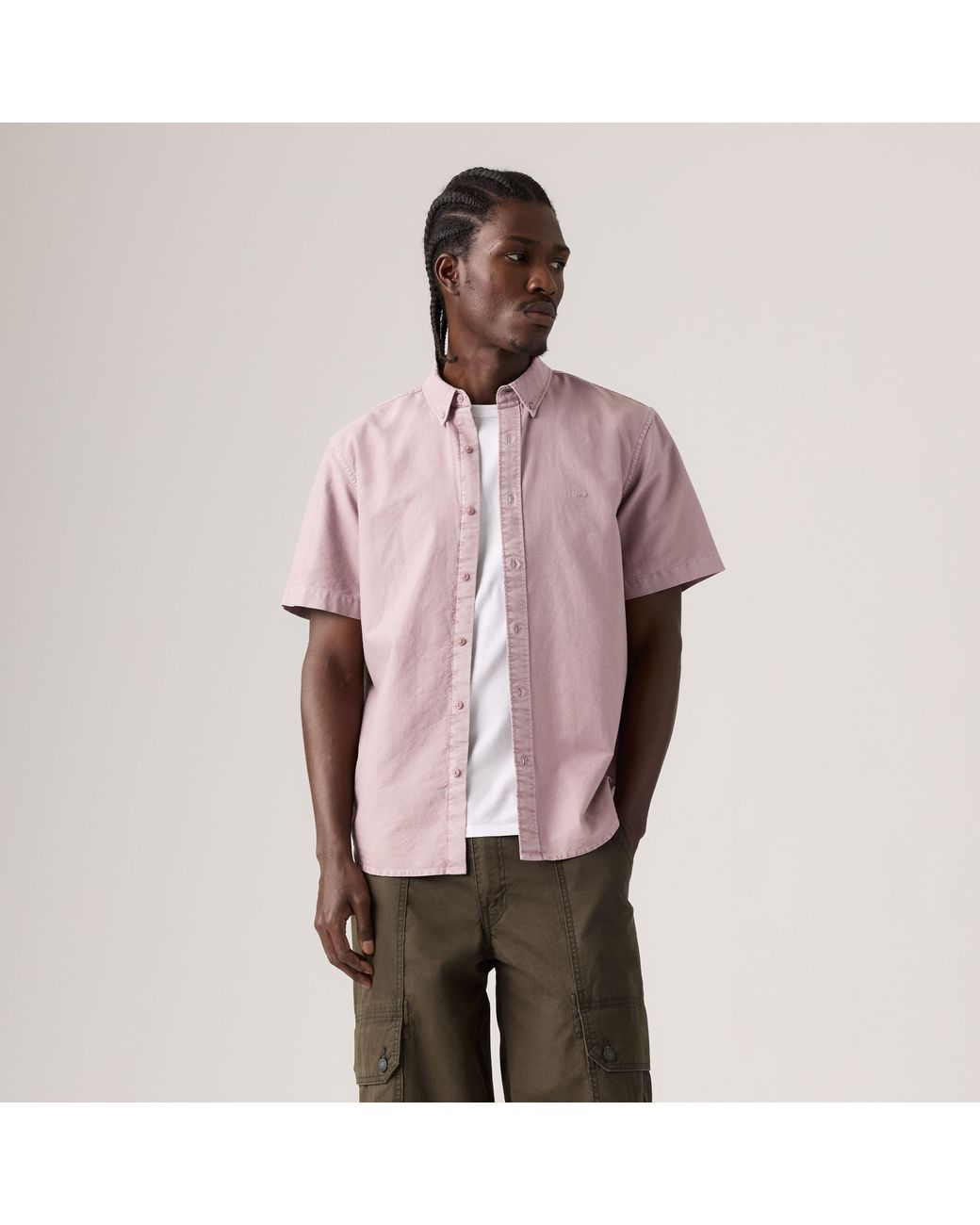 Short Sleeve Authentic Button Down Shirt Levi's de hombre de color Pink