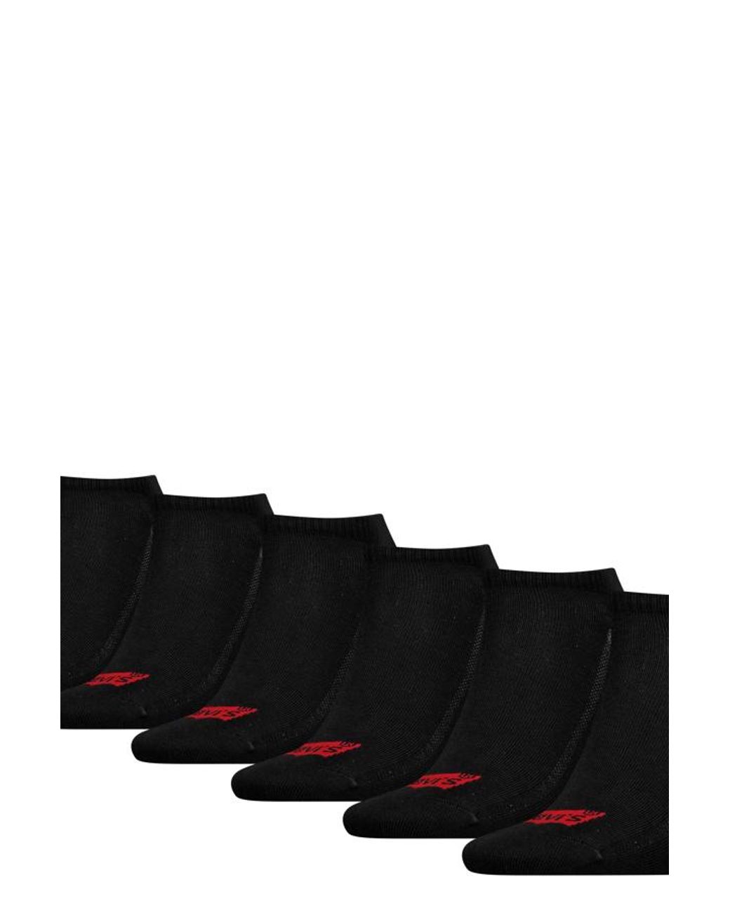 Levi's Black Low Cut Batwing Logo Socks 6 Pack for men