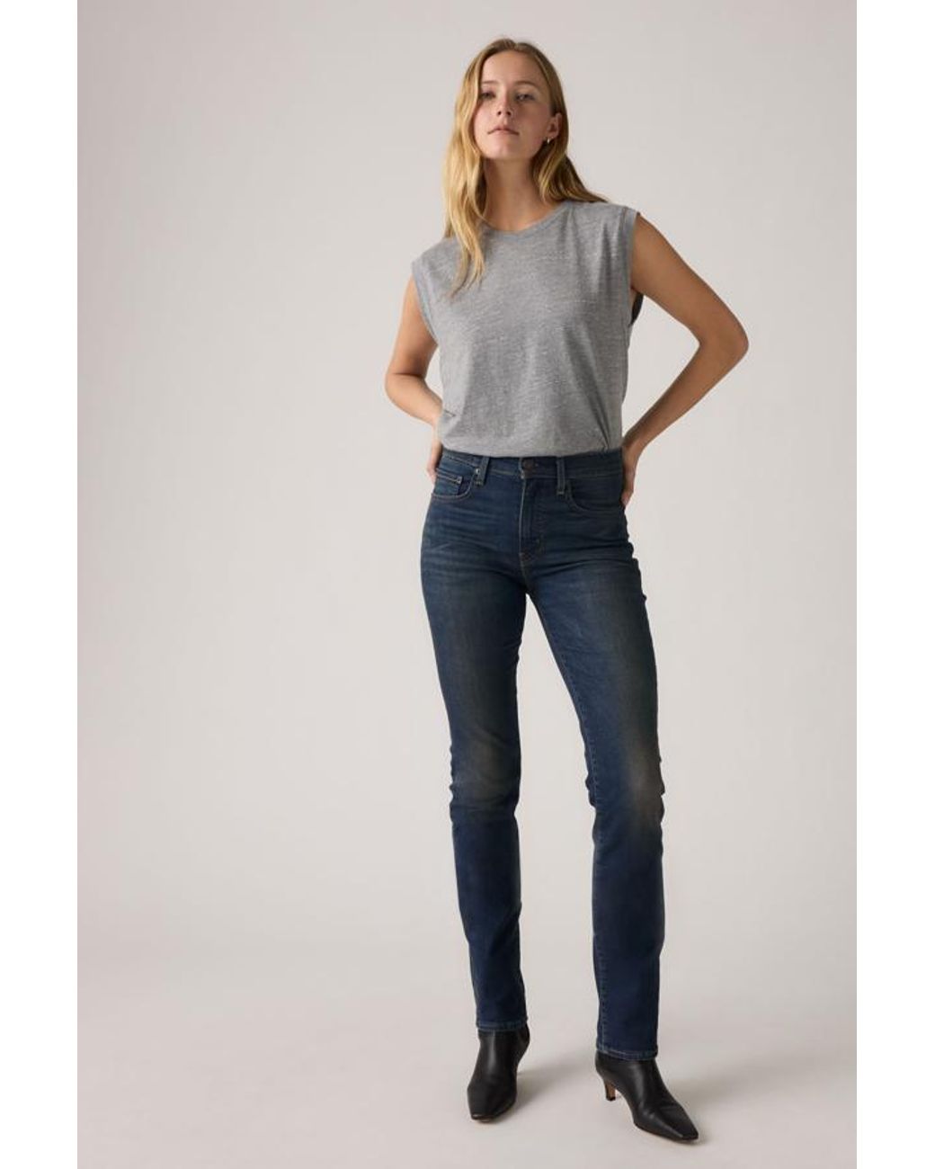 Levi's Blue 724 High Rise Straight Jeans