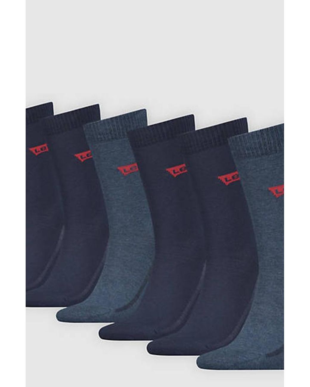 Levi's Blue Regular Cut Batwing Socks 6 Pack for men