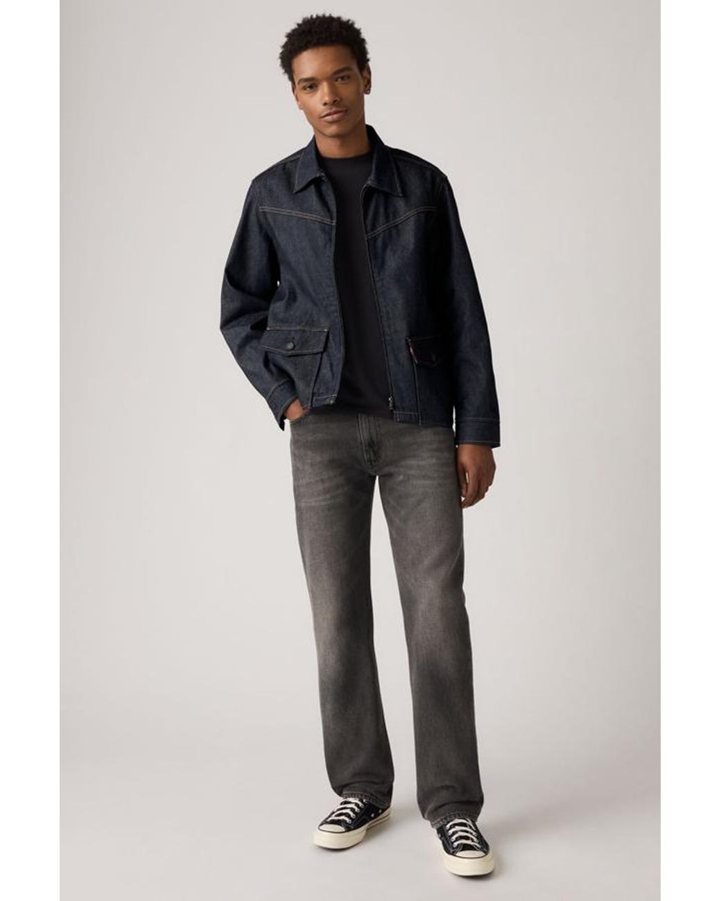 Levi's Blue 555 Relaxed Straight Jeans for men