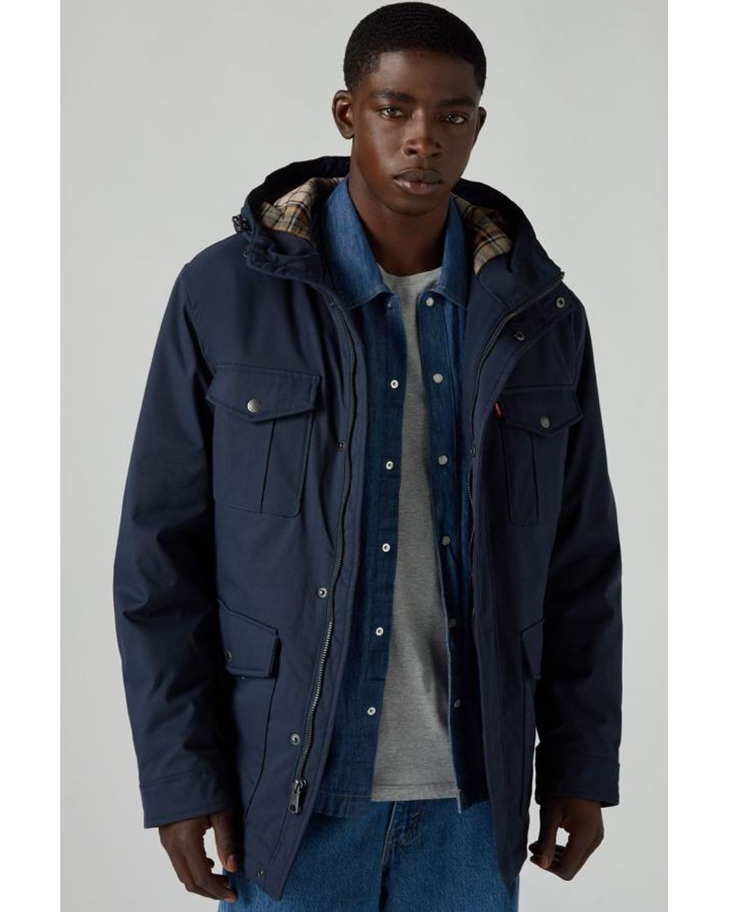 Levi's Blue 4 Pocket Parka for men