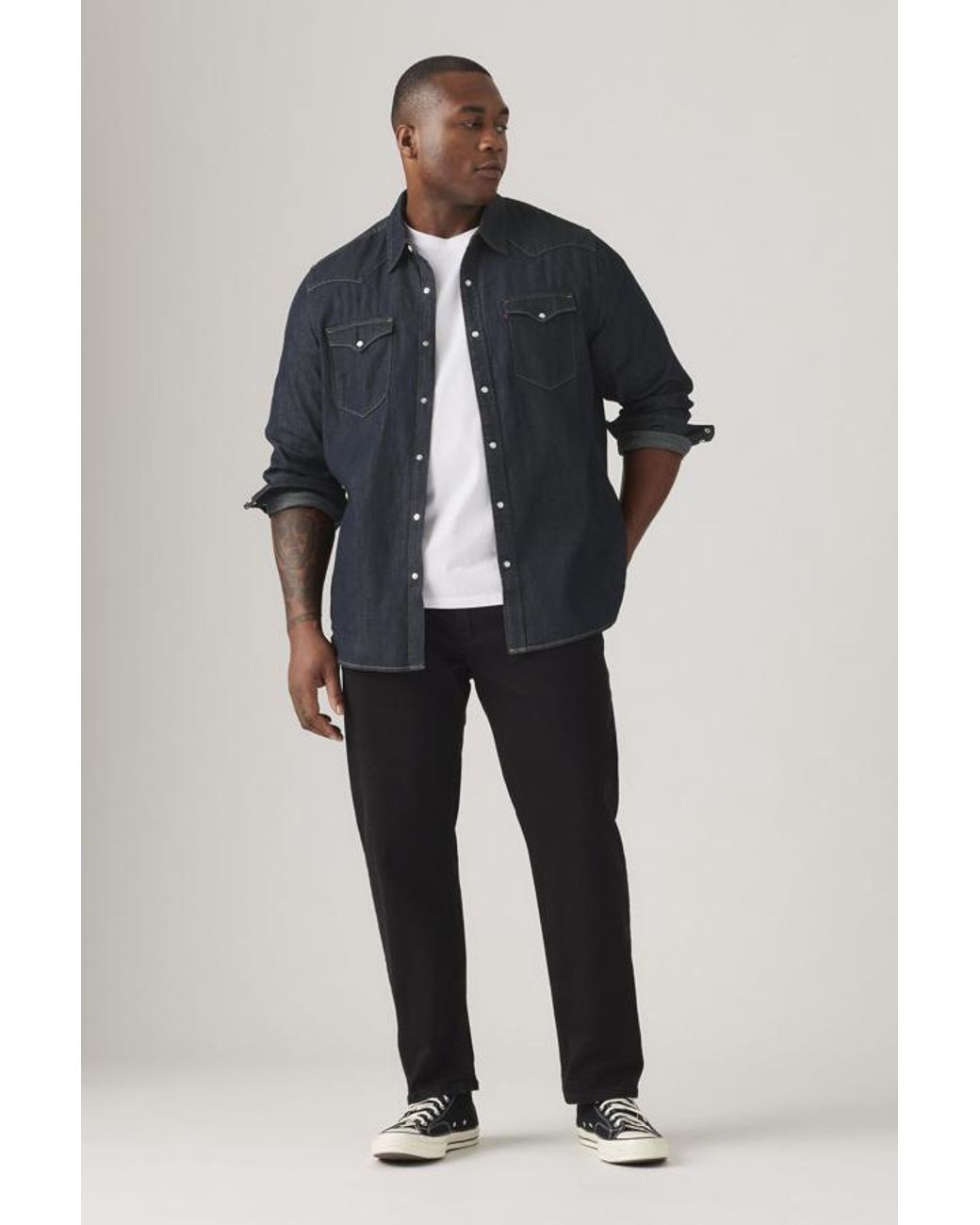 Levi's White 502 Taper Jeans (Big & Tall) for men