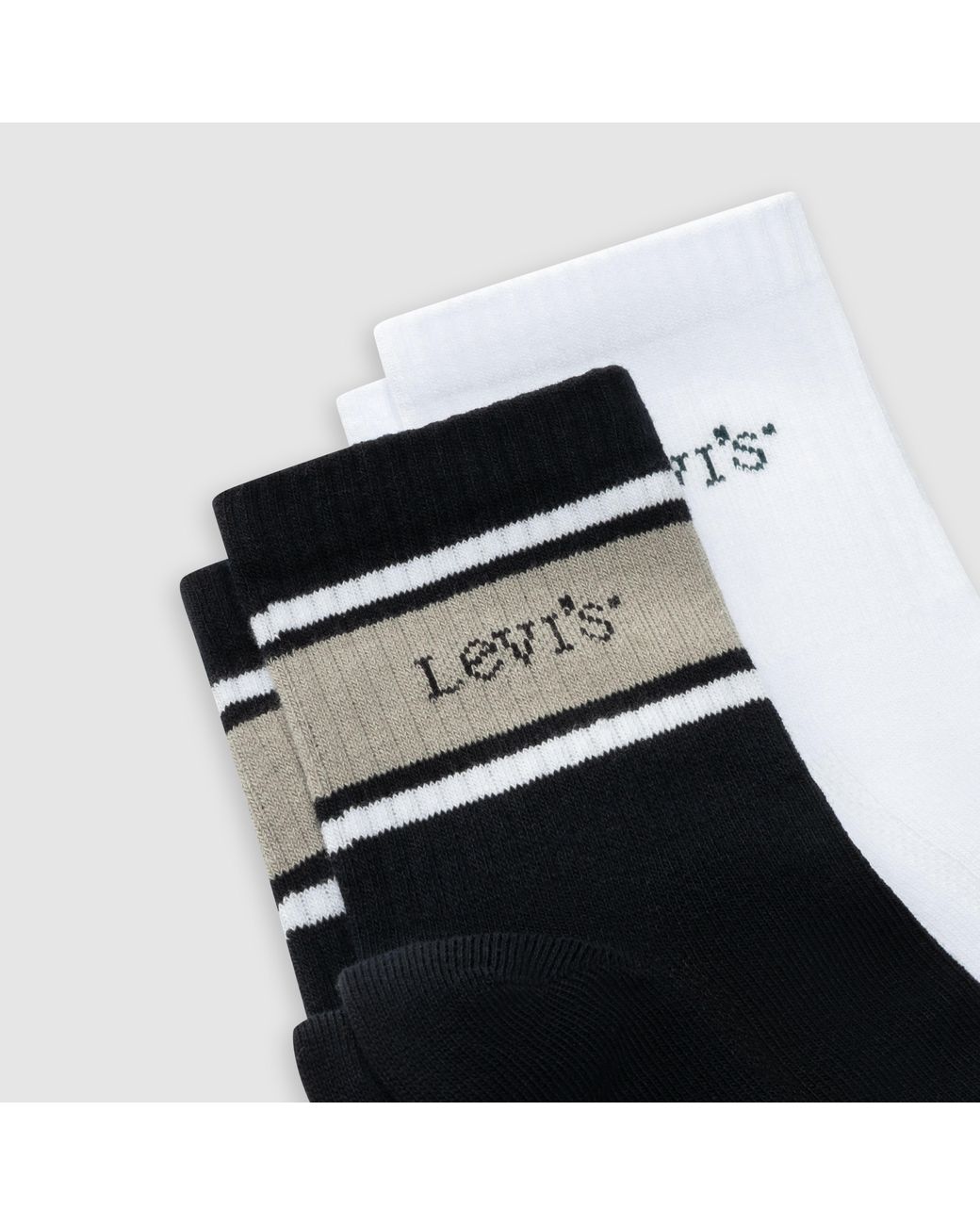 Levi's White Mid Cut Socks 2 Pack