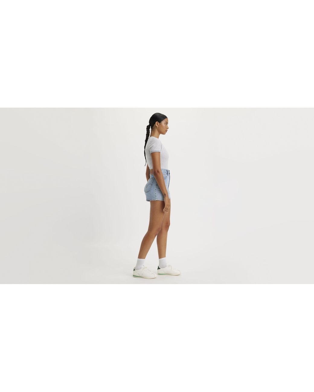 Levi's Blue High Rise Mom Shorts