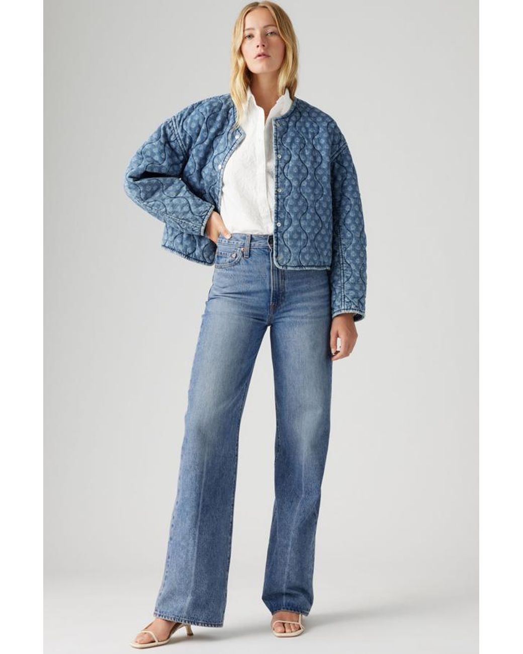 Levi's Blue Ribcage Wide Leg Jeans